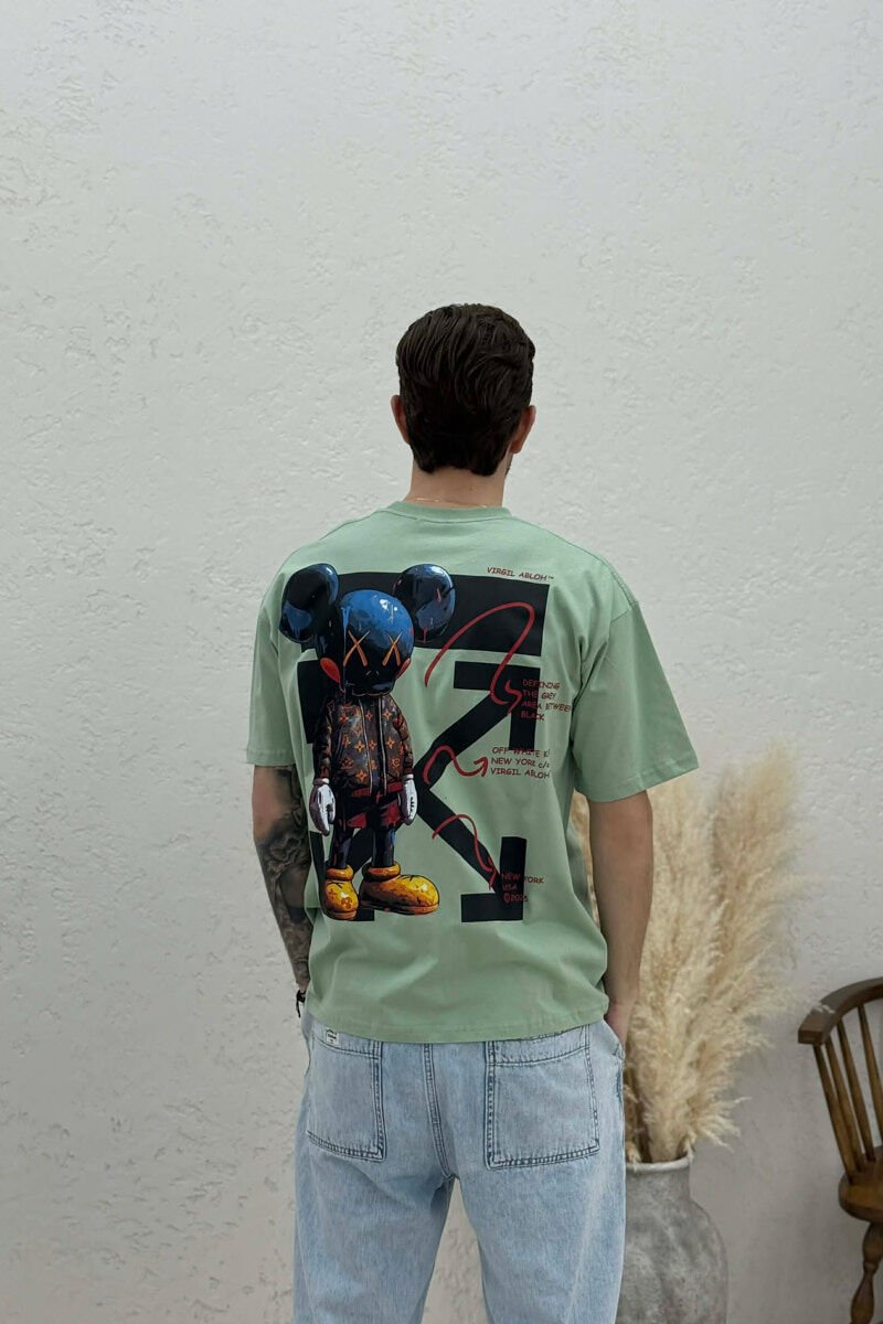 BACK IMAGE DESIGN MEN T-SHIRT MINT/MENTE - 4