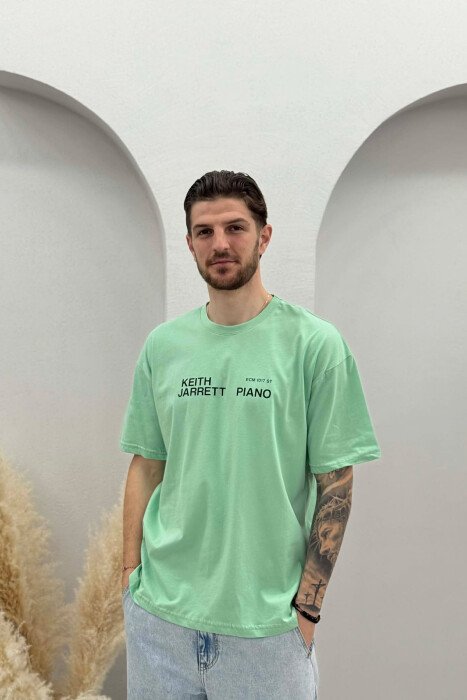 BACK IMAGE & FRONT WRITTINGS MEN T-SHIRT MINT/MENTE - 1