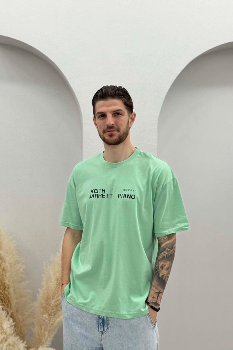 BACK IMAGE & FRONT WRITTINGS MEN T-SHIRT MINT/MENTE - 1