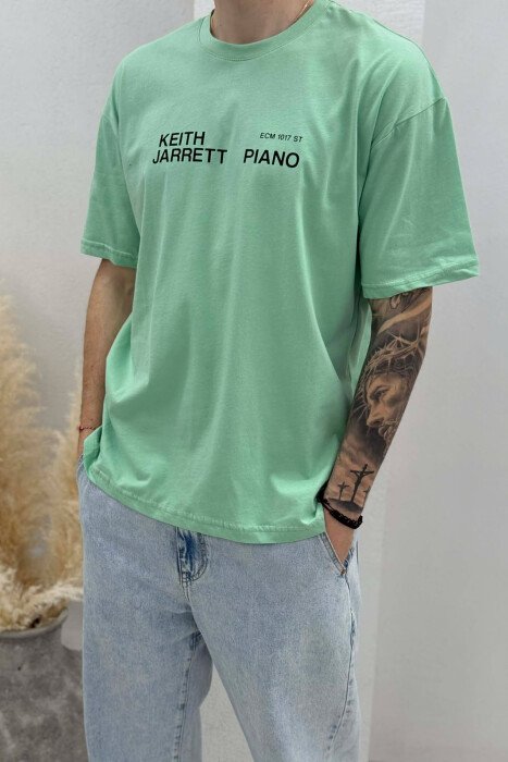 BACK IMAGE & FRONT WRITTINGS MEN T-SHIRT MINT/MENTE - 3