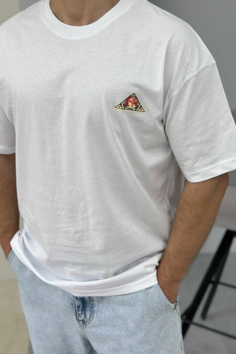 BACK IMAGE ROUND NECK MEN T-SHIRT WHITE-E BARDHE - 3
