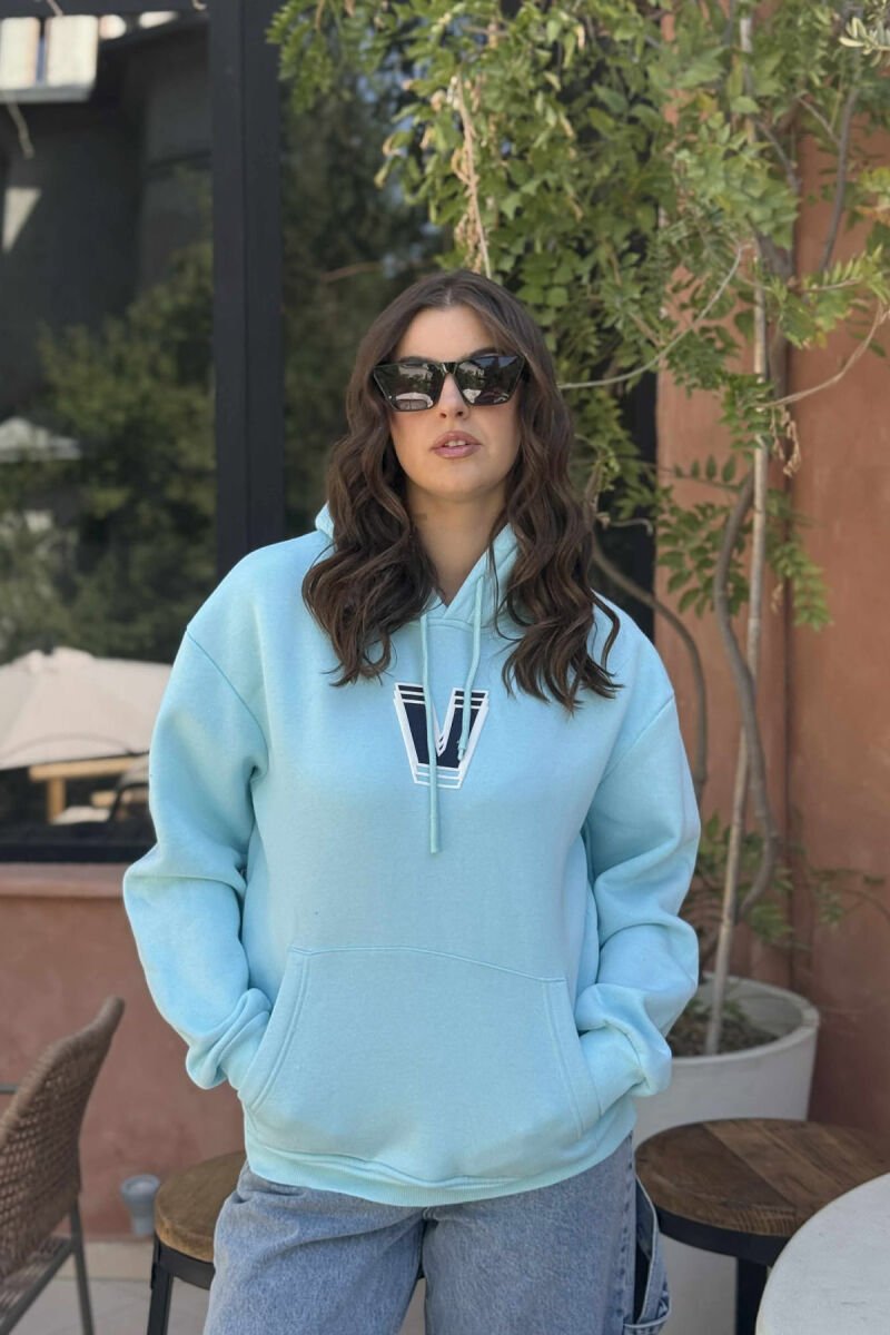 BACK WRITTING FLUFFY WOMEN HOODIE LIGHTBLUE/BZ - 3