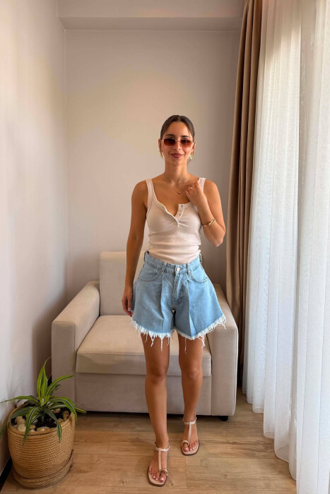 BAGGY WOMAN SHORT JEANS BABY BLUE/BLU BY 