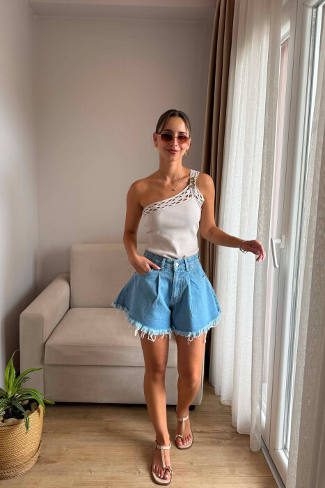 BAGGY WOMAN SHORT JEANS BLUE/BLU 
