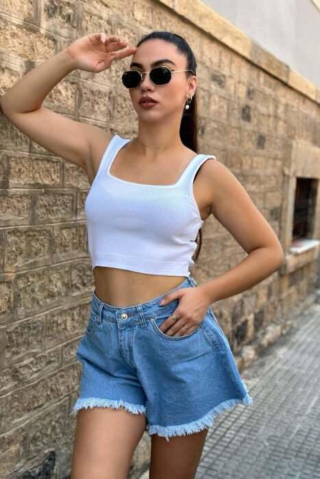 BAGGY WOMAN SHORT JEANS LIGHTBLUE/BZ - 1
