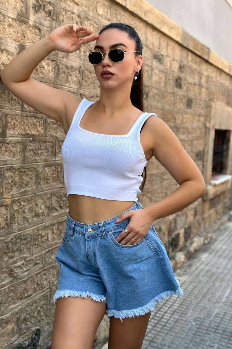 BAGGY WOMAN SHORT JEANS LIGHTBLUE/BZ - 1