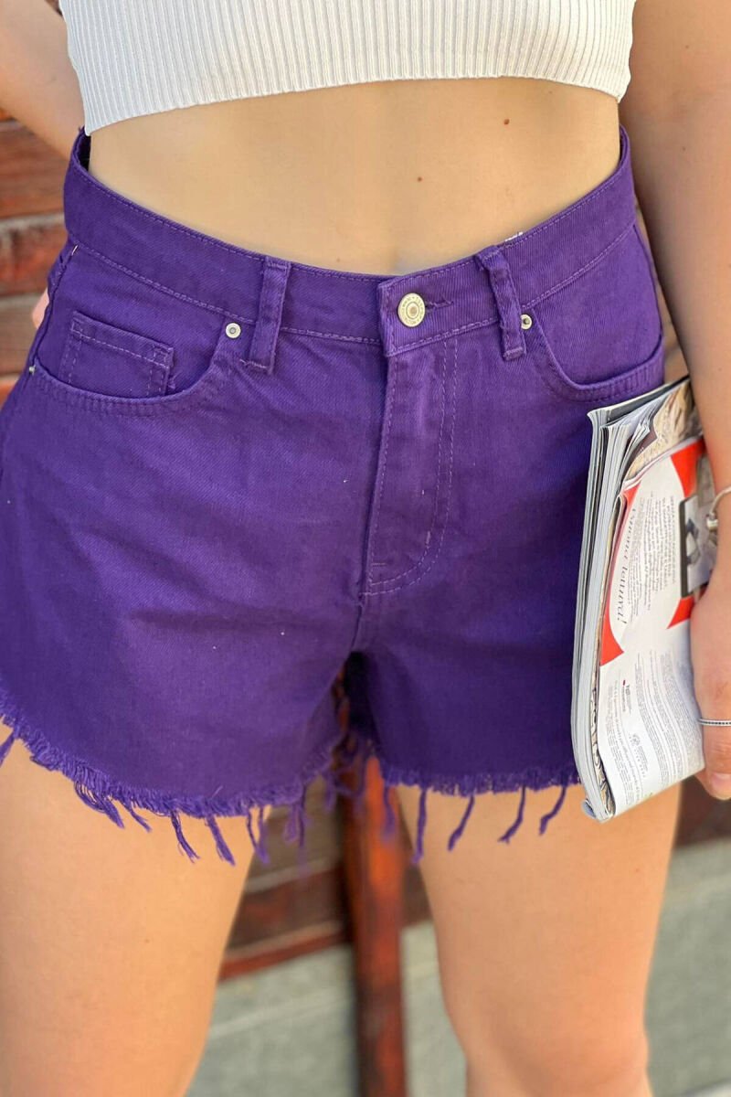 BAGGY WOMAN SHORT JEANS PURPLE/LEJLA - 1