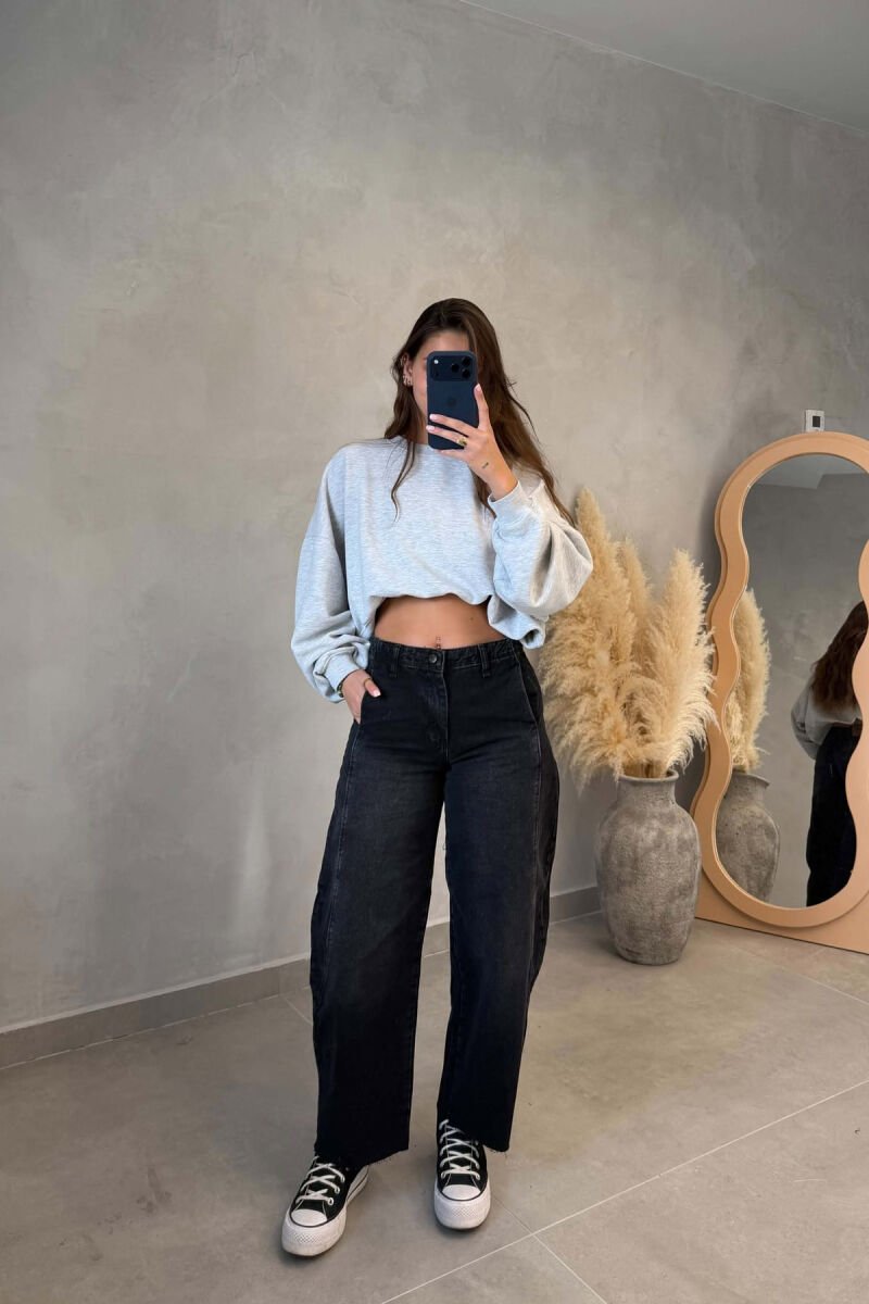 BALLON CUTED EDGES WOMAN JEANS BLACK/ E ZEZE - 1