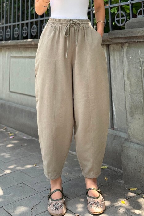 BALLON ONE COLOR WOMAN TROUSERS OLIVE/ULLI - 3