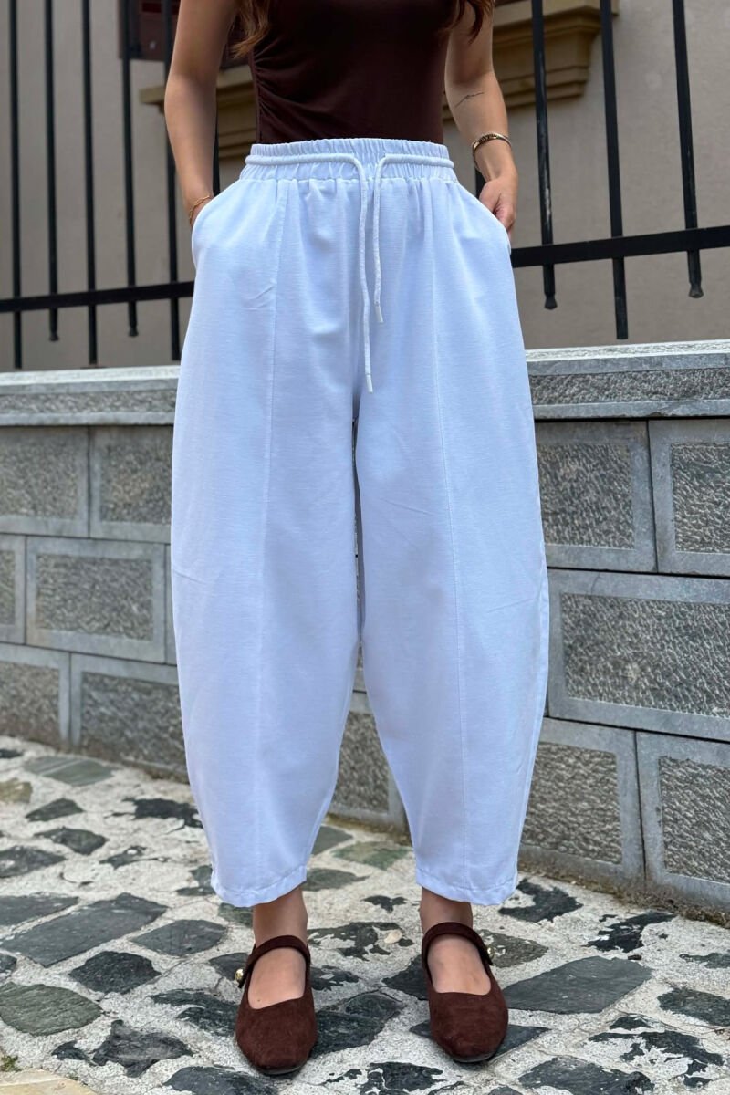 BALLON ONE COLOR WOMAN TROUSERS WHITE-E BARDHE - 2