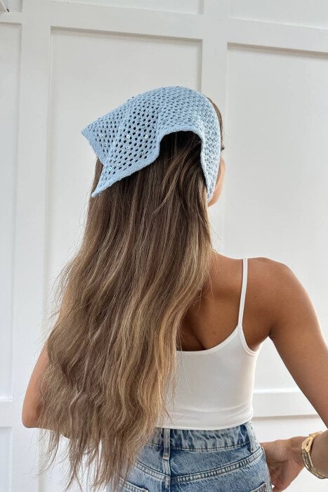 BANDANA E THURRUR PER FEMRA NE NGJYRE BLU TE ZBARDHUR - KLAUDIO FASHION