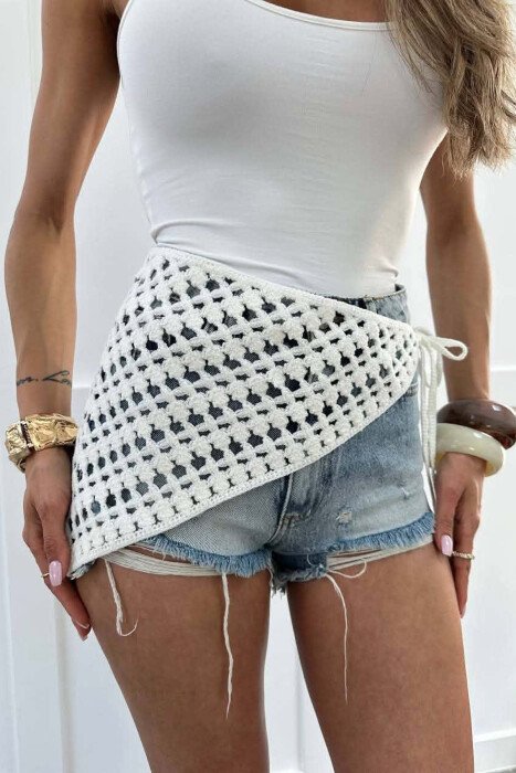 BANDANA E THURRUR PER FEMRA NE NGJYRE TE BARDHE - KLAUDIO FASHION