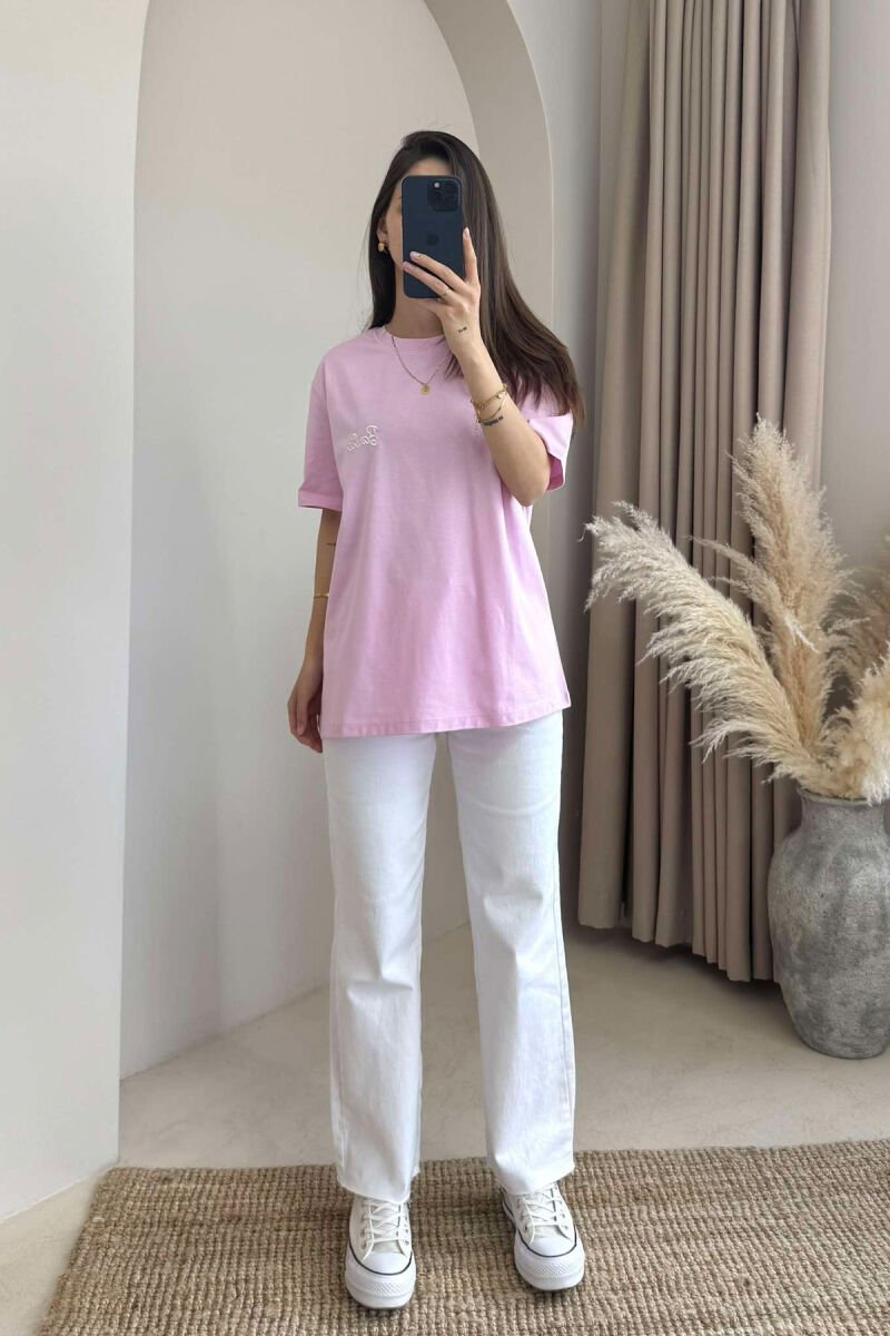 BARBIE WRITTING SIMPLE WOMEN T-SHIRT PINK/ROZE - 1