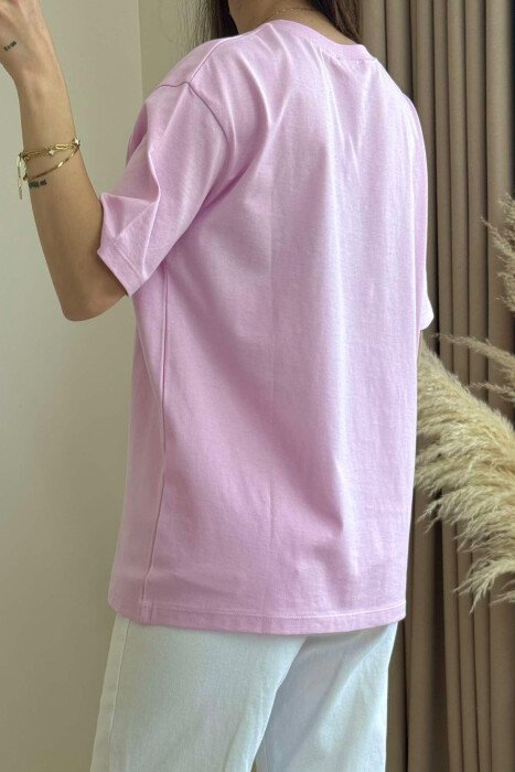 BARBIE WRITTING SIMPLE WOMEN T-SHIRT PINK/ROZE - 5