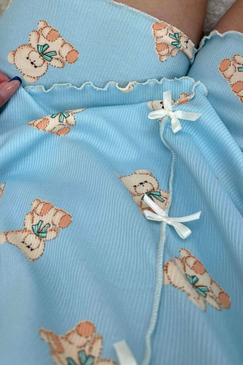 BEAR DESIGN SHIRT + SHORTS WOMEN PYJAMAS LIGHTBLUE/BZ - 6