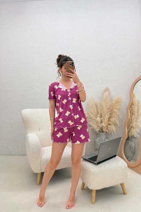 PIZHAME ME DIZJAN ME ARUSH KEMISHE + TUTA TE SHKURTRA PER FEMRA NE NGJYRE LEJLA - KLAUDIO FASHION