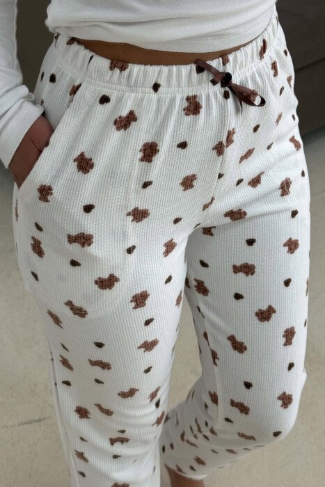 BEAR & HEARTS WOMAN JOGGERS WHITE-E BARDHE - 2