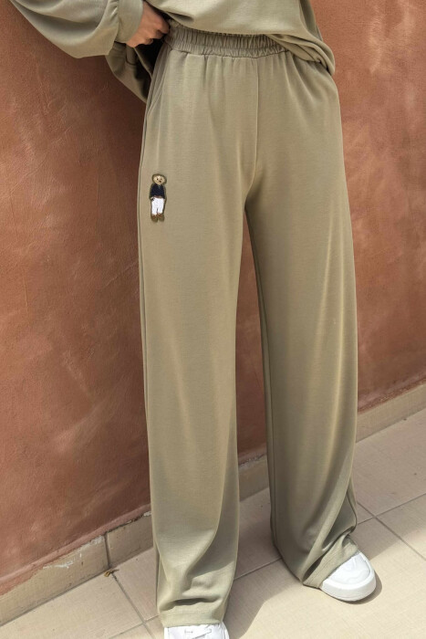 BEAR IMAGE BLOUSE+ SWEATPANTS ONE COLOR WOMEN SET MINT/MENTE - 4