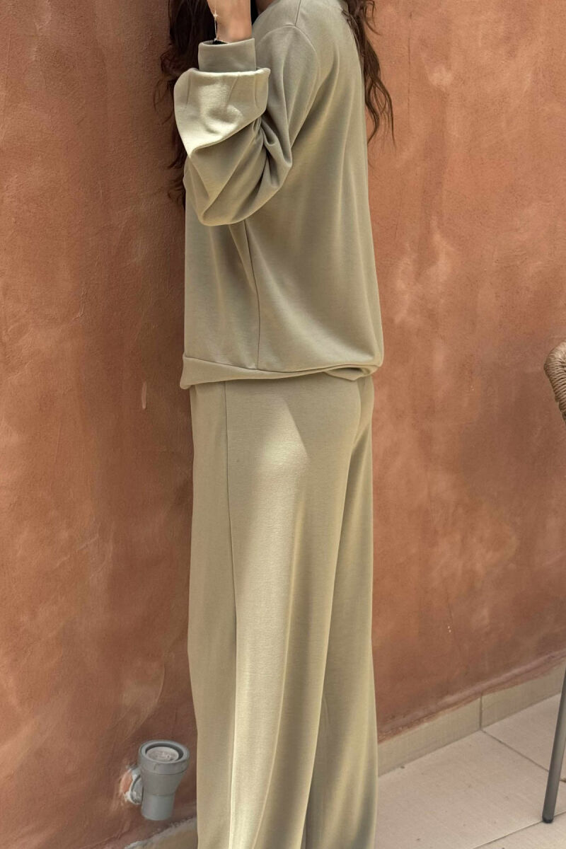 BEAR IMAGE BLOUSE+ SWEATPANTS ONE COLOR WOMEN SET MINT/MENTE - 5