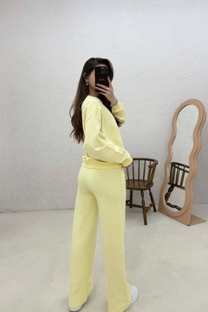 BEAR IMAGE SWEATSHIRT + SWEATPANTS WOMAN SET YELLOW/E VERDHE - 4