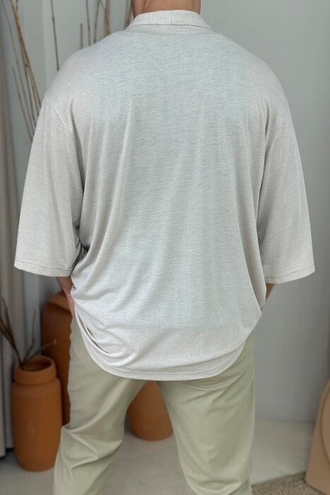 BEAR LOGO ONE COLOR MEN SHIRT LIGHT BEIGE/BZHZB - 2