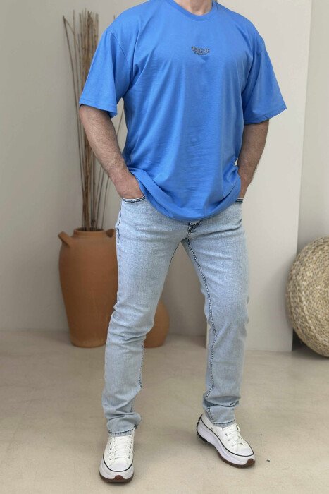 BELIEVE IN YOURSELF WRITTING MEN T-SHIRT LIGHTBLUE/BZ - 1