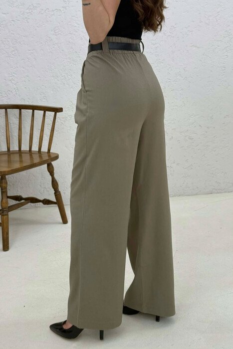 BELT DETAIL ELASTIC WAIST WOMAN TROUSERS GREY/GRI - 2