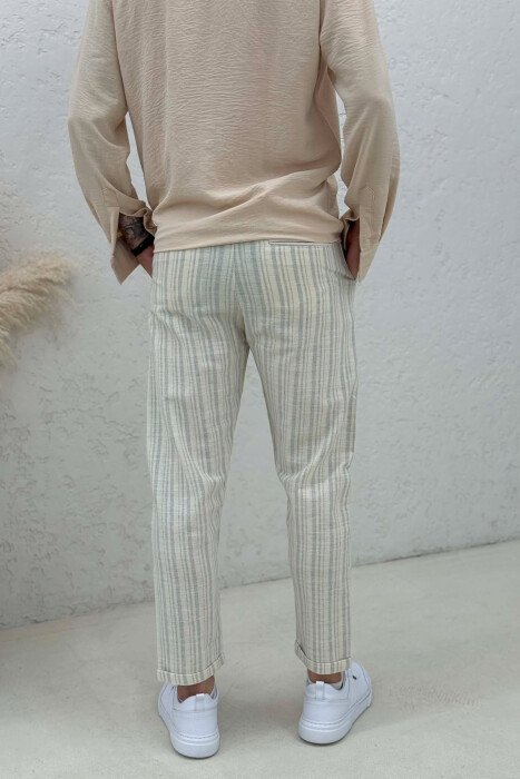 BELT DETAIL LINES DESIGN MEN PANTS GREY/GRI - 3