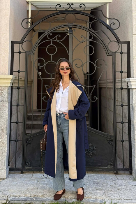 PARDESY E GJATE DHE ME DETAJIN E RRIPT PER FEMRA NE NGJYRE BLU - KLAUDIO FASHION