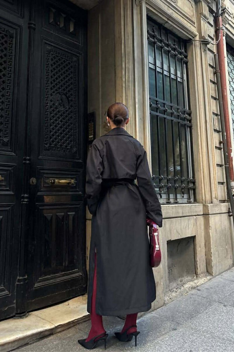 BELT DETAIL LONG WOMEN JACKET BLACK/ E ZEZE - 4