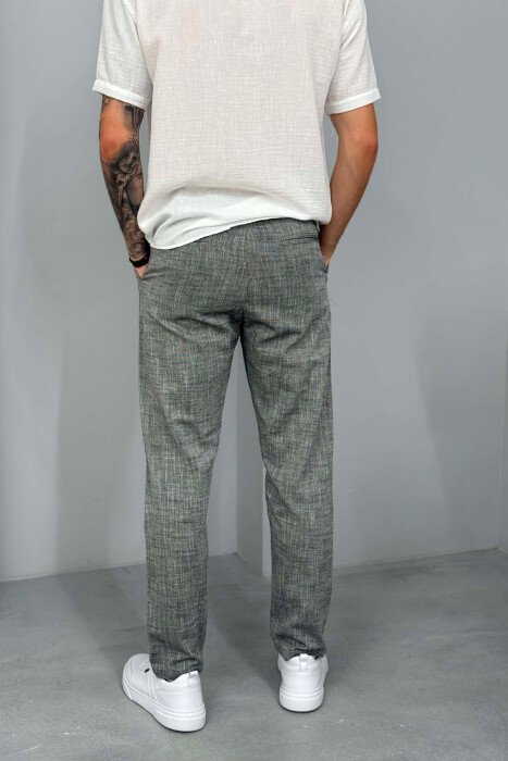 BELT DETAIL ONE COLOR MEN PANTS DARK GREY/GEE - 3