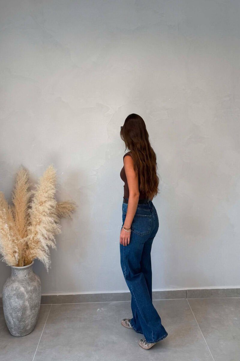 BELT DETAIL ONE COLOR WOMAN JEANS BLUE/BLU - 3
