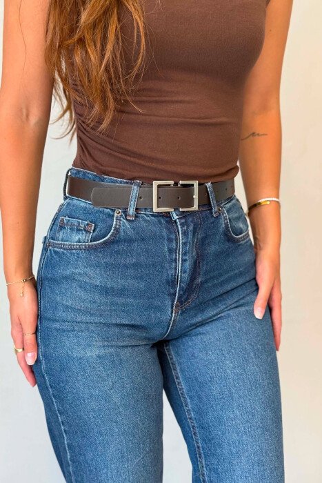 BELT DETAIL ONE COLOR WOMAN JEANS BLUE/BLU - 7