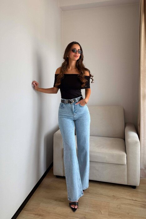 BELT DETAIL ONE COLOR WOMAN JEANS LIGHTBLUE/BZ - 2