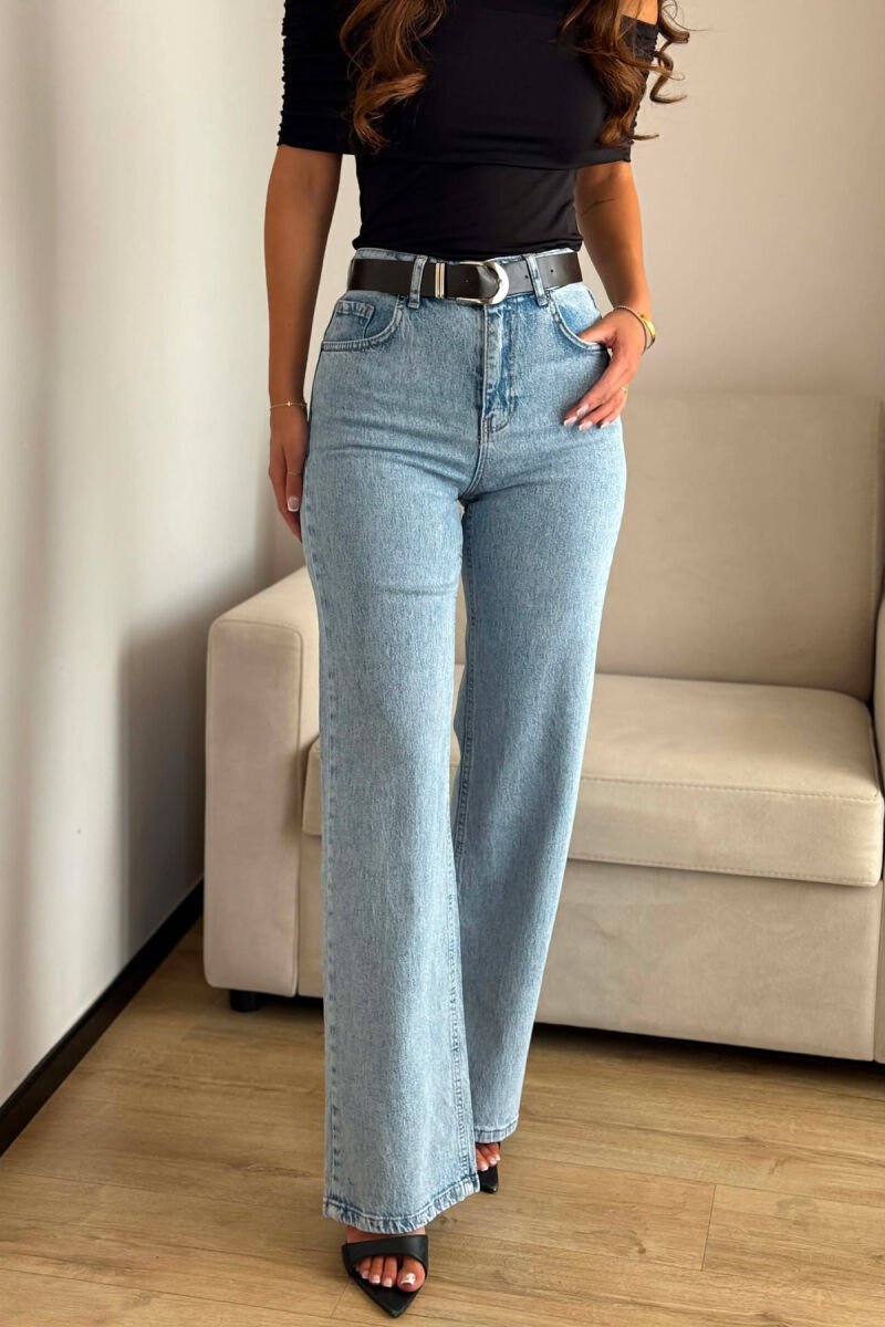 BELT DETAIL ONE COLOR WOMAN JEANS LIGHTBLUE/BZ - 4