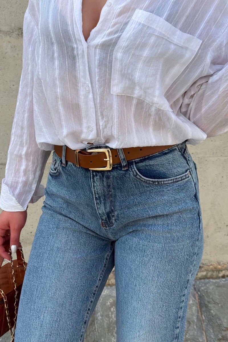 BELT DETAIL ONE COLOR WOMAN JEANS LIGHTBLUE/BZ - 4