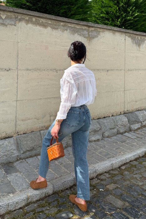 BELT DETAIL ONE COLOR WOMAN JEANS LIGHTBLUE/BZ - 6