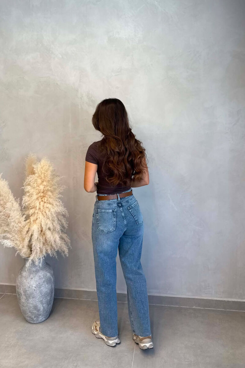 BELT DETAIL ONE COLOR WOMAN JEANS LIGHTBLUE/BZ - 6