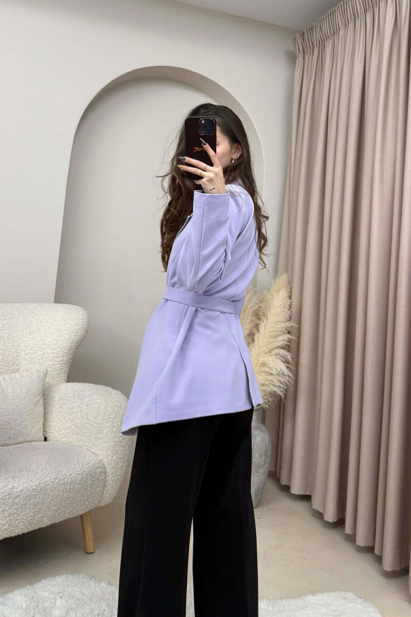 BELT DETAIL ONE COLOR WOMEN JACKET PURPLE/LEJLA - 4