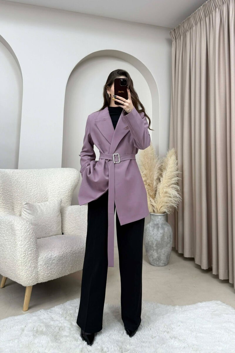 BELT DETAIL ONE COLOR WOMEN JACKET VINEGAR/UTHULL - 1