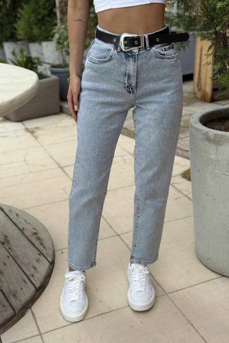 BELT DETAIL ONE COLOR WOMEN JEANS LIGHTBLUE/BZ - 1