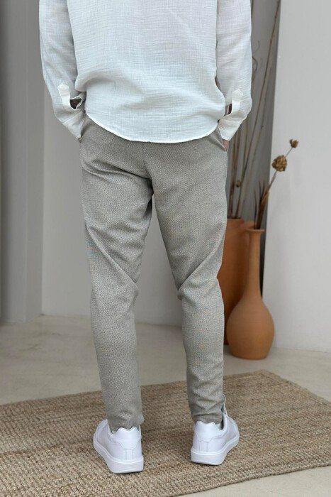 BELT DETAIL SIMPLE MEN PANTS BEIGE/BEZHE - 3