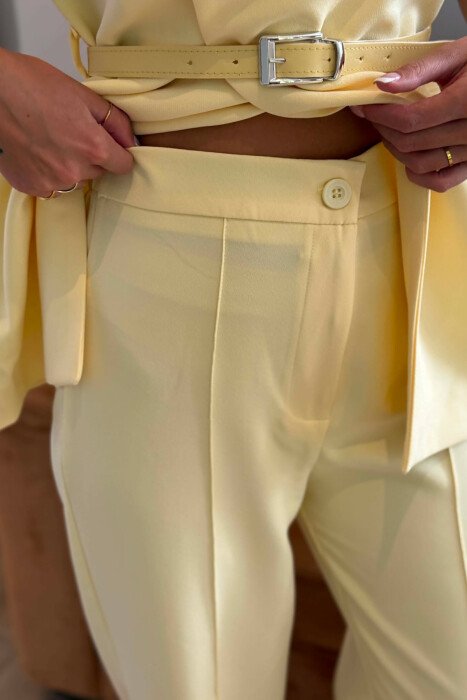 BELT DETAIL VEST + TROUSERS WOMAN SET YELLOW/E VERDHE - 5