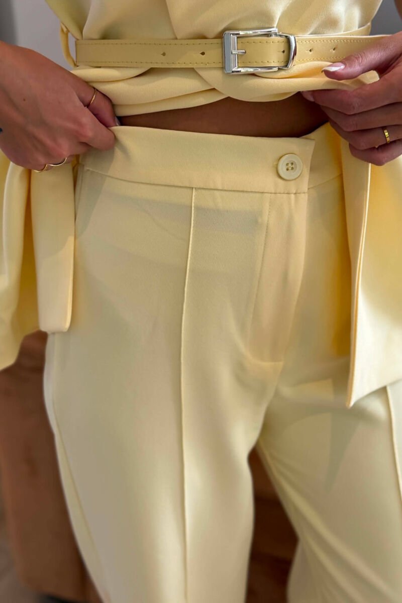 BELT DETAIL VEST + TROUSERS WOMAN SET YELLOW/E VERDHE - 5