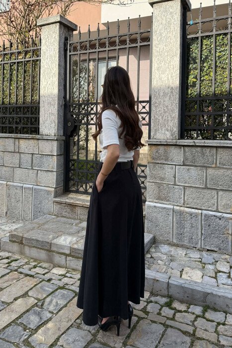 BELT DETAIL WOMAN SKIRT BLACK/ E ZEZE - 3