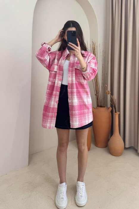 BELT DETAIL WOMEN SHIRT PINK/ROZE - 1