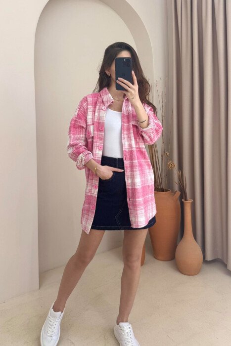 BELT DETAIL WOMEN SHIRT PINK/ROZE - 2