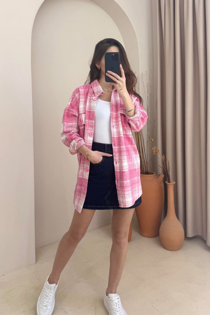 BELT DETAIL WOMEN SHIRT PINK/ROZE - 2