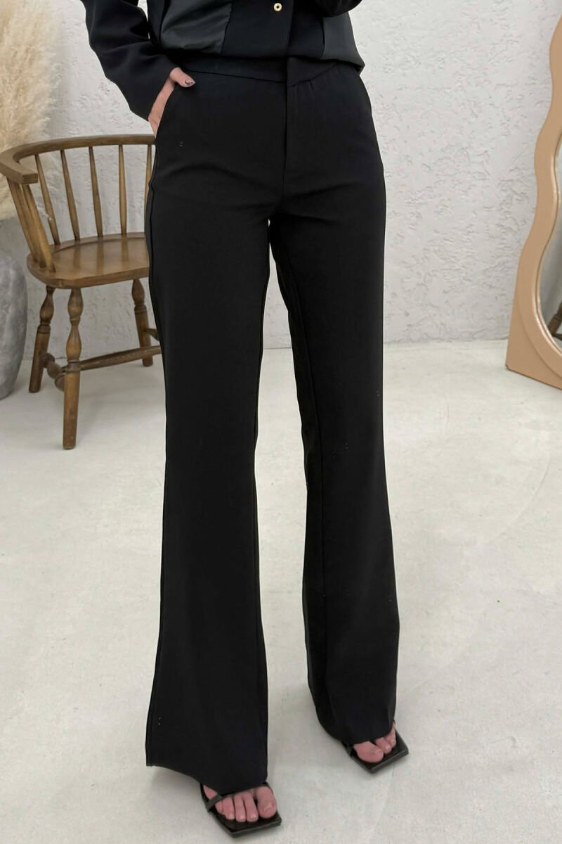 BELT ONE COLOR JACKET+TROUSERS WOMEN SET BLACK/ E ZEZE - 5