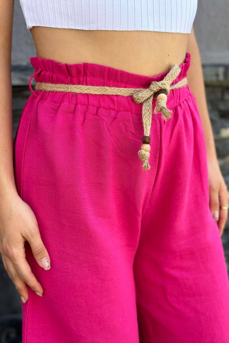 BELT ONE COLOR WOMAN TROUSERS FUCHSIA/CIKLAMI - 3
